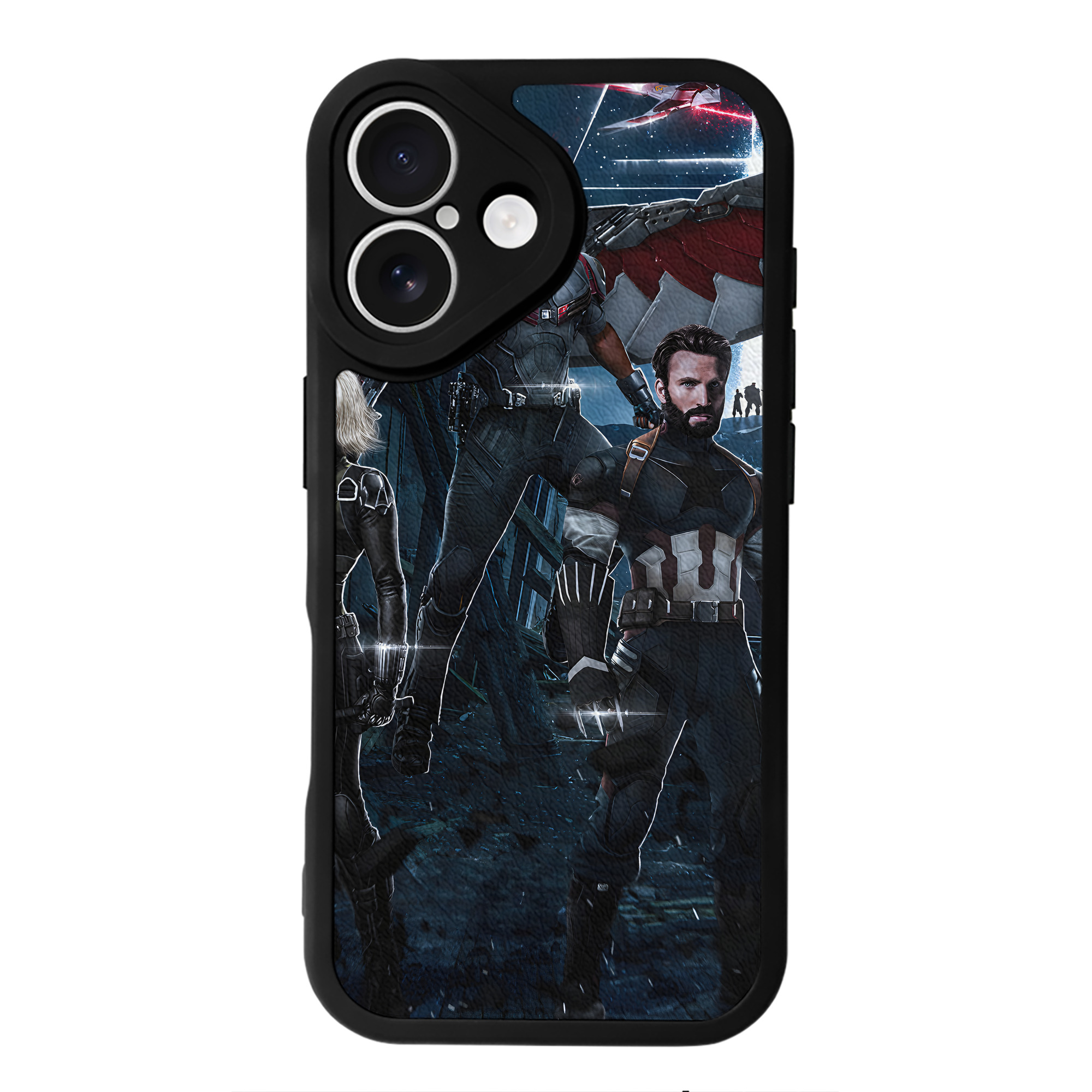 （画像用） アベンジャーズ The Avengers 【iPhone 16シリーズ対応】シリコンスマホケース（レザー調） 材質：シリコン